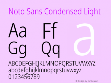 Noto Sans Condensed Light Version 2.006图片样张