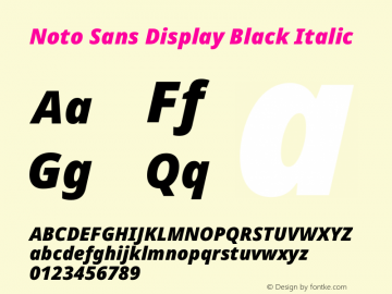 Noto Sans Display Black Italic Version 2.004图片样张