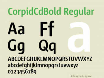CorpidCdBold Regular Macromedia Fontographer 4.1 00-04-18 Font Sample