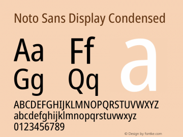Noto Sans Display Condensed Version 2.006图片样张