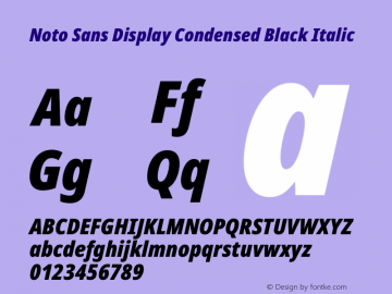Noto Sans Display Condensed Black Italic Version 2.004图片样张