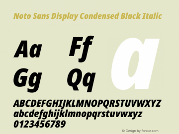 Noto Sans Display Condensed Black Italic Version 2.005图片样张