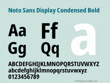 Noto Sans Display Condensed Bold Version 2.005图片样张