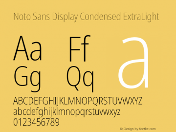 Noto Sans Display Condensed ExtraLight Version 2.005图片样张