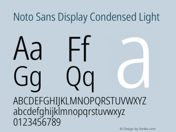 Noto Sans Display Condensed Light Version 2.005图片样张
