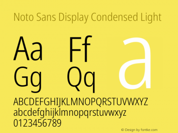 Noto Sans Display Condensed Light Version 2.006图片样张