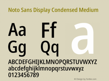 Noto Sans Display Condensed Medium Version 2.006图片样张