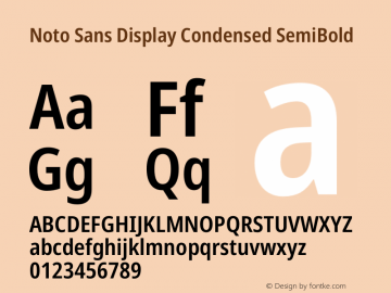 Noto Sans Display Condensed SemiBold Version 2.005图片样张