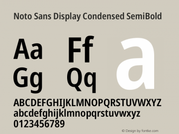 Noto Sans Display Condensed SemiBold Version 2.006图片样张