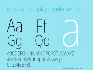 Noto Sans Display Condensed Thin Version 2.005图片样张