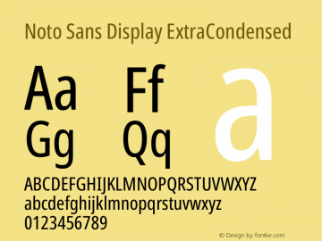 Noto Sans Display ExtraCondensed Version 2.005图片样张