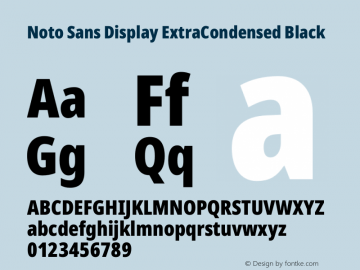 Noto Sans Display ExtraCondensed Black Version 2.005图片样张