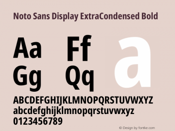 Noto Sans Display ExtraCondensed Bold Version 2.005图片样张