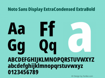 Noto Sans Display ExtraCondensed ExtraBold Version 2.005图片样张