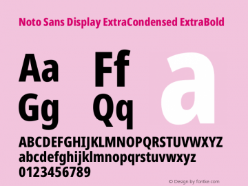 Noto Sans Display ExtraCondensed ExtraBold Version 2.006图片样张