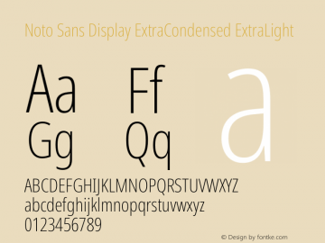 Noto Sans Display ExtraCondensed ExtraLight Version 2.006图片样张