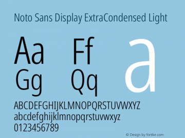 Noto Sans Display ExtraCondensed Light Version 2.005图片样张