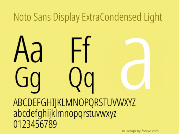 Noto Sans Display ExtraCondensed Light Version 2.006图片样张