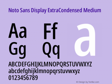 Noto Sans Display ExtraCondensed Medium Version 2.005图片样张