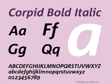 Corpid Bold Italic 001.072 Font Sample