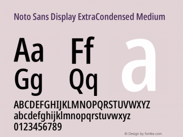 Noto Sans Display ExtraCondensed Medium Version 2.006图片样张