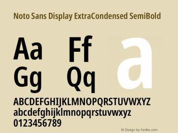 Noto Sans Display ExtraCondensed SemiBold Version 2.005图片样张