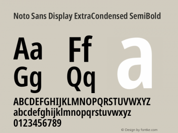 Noto Sans Display ExtraCondensed SemiBold Version 2.006图片样张