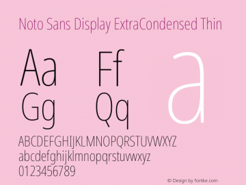 Noto Sans Display ExtraCondensed Thin Version 2.005图片样张