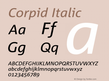 Corpid Italic 001.072 Font Sample