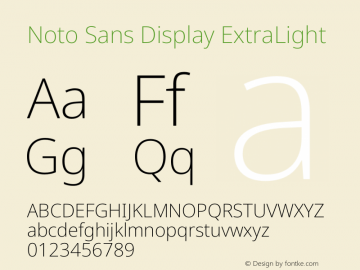 Noto Sans Display ExtraLight Version 2.005图片样张