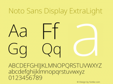 Noto Sans Display ExtraLight Version 2.006图片样张