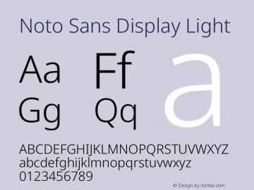 Noto Sans Display Light Version 2.005图片样张