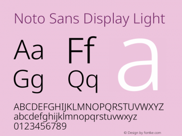 Noto Sans Display Light Version 2.006图片样张