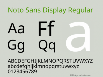 Noto Sans Display Regular Version 2.005图片样张