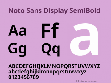 Noto Sans Display SemiBold Version 2.006图片样张