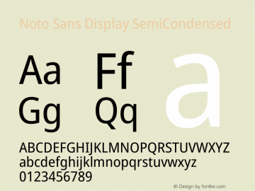 Noto Sans Display SemiCondensed Version 2.005图片样张