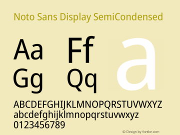 Noto Sans Display SemiCondensed Version 2.006图片样张