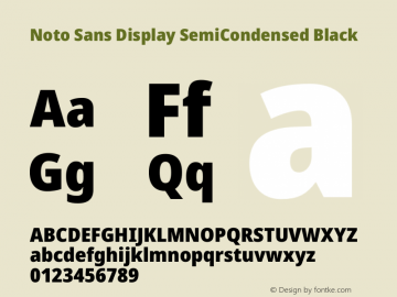 Noto Sans Display SemiCondensed Black Version 2.005图片样张