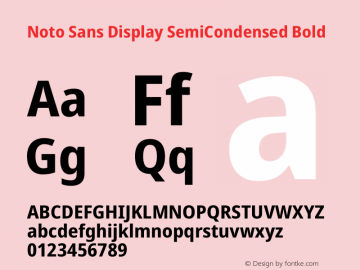 Noto Sans Display SemiCondensed Bold Version 2.005图片样张