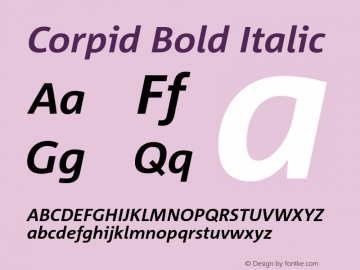 Corpid Bold Italic 001.072 Font Sample