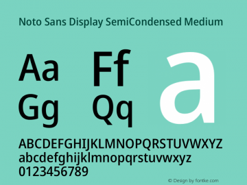 Noto Sans Display SemiCondensed Medium Version 2.005图片样张