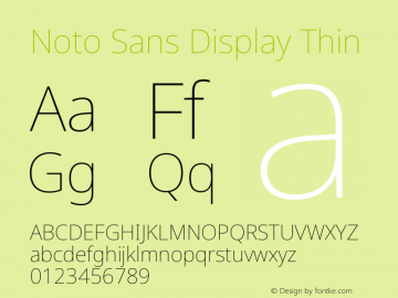 Noto Sans Display Thin Version 2.005图片样张