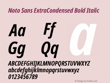 Noto Sans ExtraCondensed Bold Italic Version 2.005图片样张