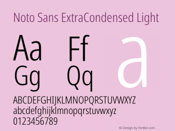 Noto Sans ExtraCondensed Light Version 2.006图片样张