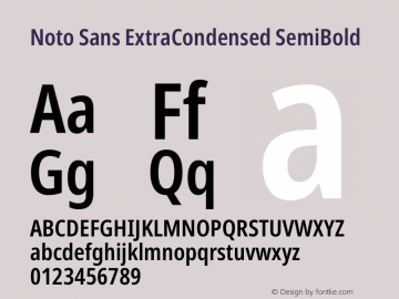 Noto Sans ExtraCondensed SemiBold Version 2.006图片样张