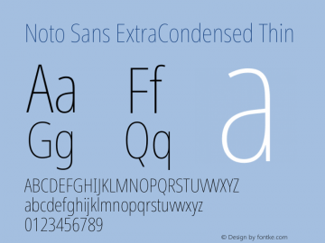Noto Sans ExtraCondensed Thin Version 2.006图片样张