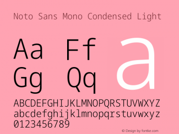 Noto Sans Mono Condensed Light Version 2.007图片样张