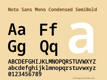 Noto Sans Mono Condensed SemiBold Version 2.007图片样张