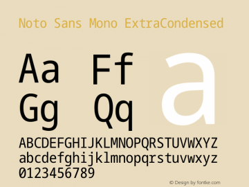 Noto Sans Mono ExtraCondensed Version 2.007图片样张