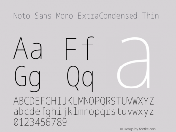 Noto Sans Mono ExtraCondensed Thin Version 2.007图片样张